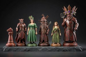 Fierul Morilor și Pământul Roșu — Set de șah — ilustrație din universul jocului